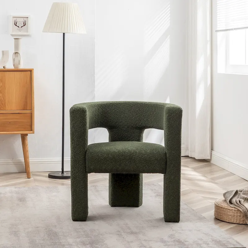 KINWELL 28 Wide Boucle Upholstered Square Armchair
