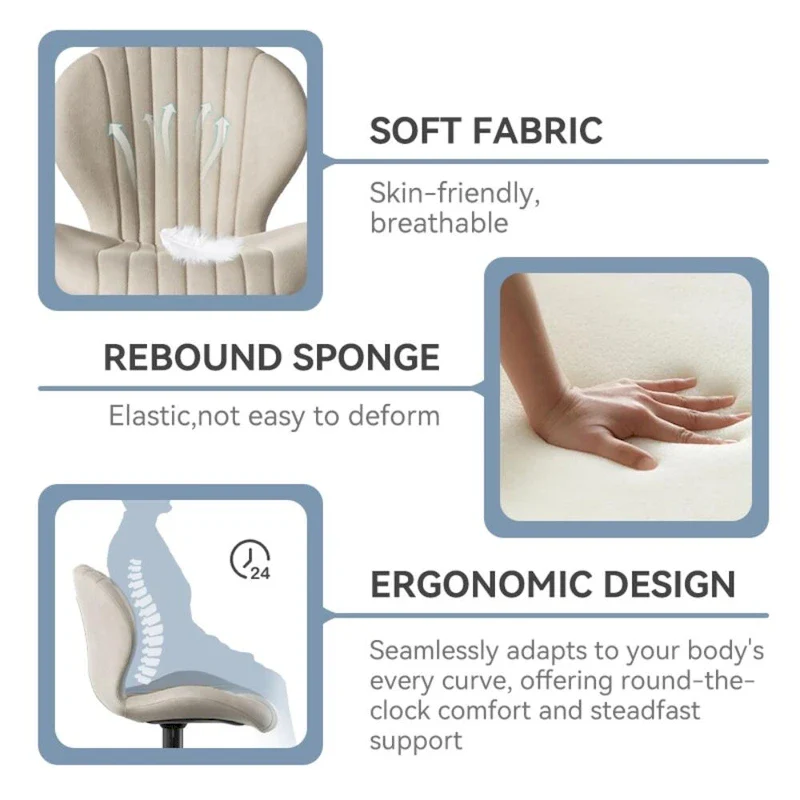 Set of 2 Modern Fabric Bar Stool with Iron Frame