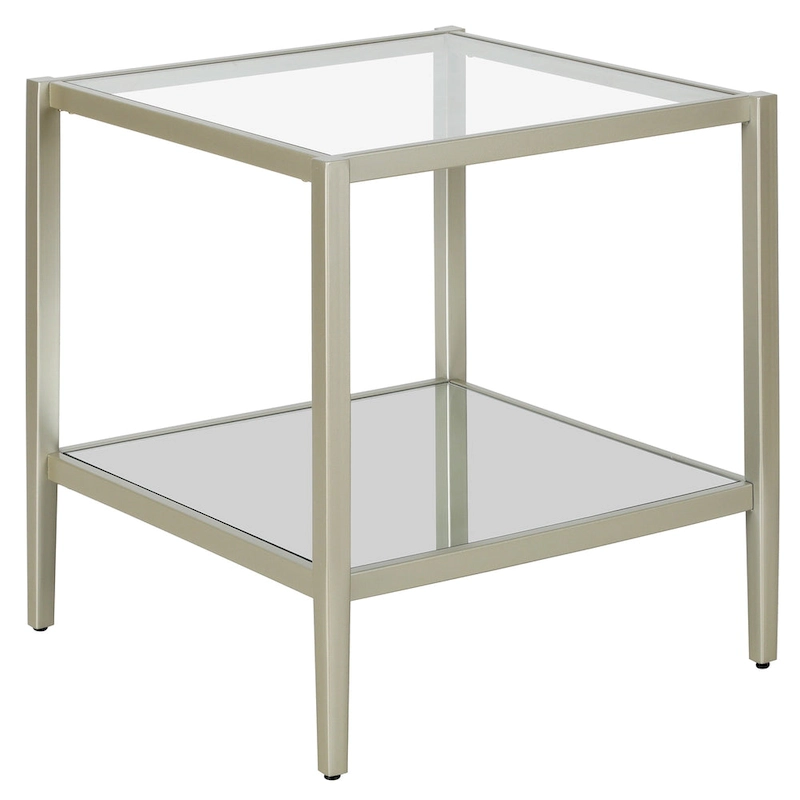 Hera 20 Wide Square Side Table with Clear Shelf