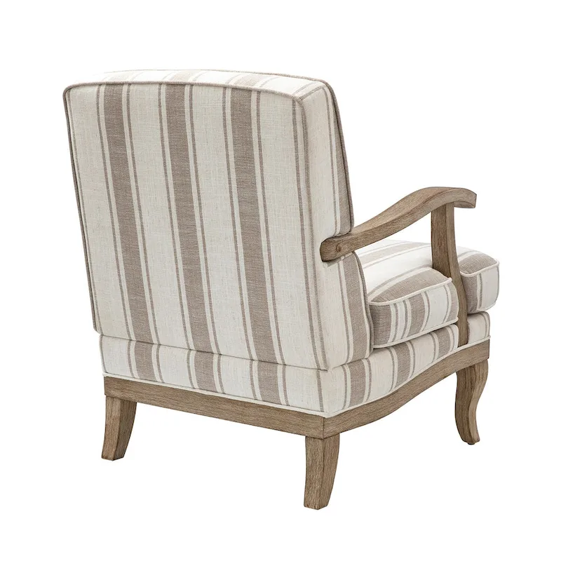 Rinaldo Farmhouse Polyester Armchair with Solid Wood Legs by HULALA HOME