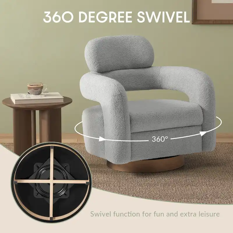 Bayville 29 Wide Sherpa Swivel Chair (Set of 2)