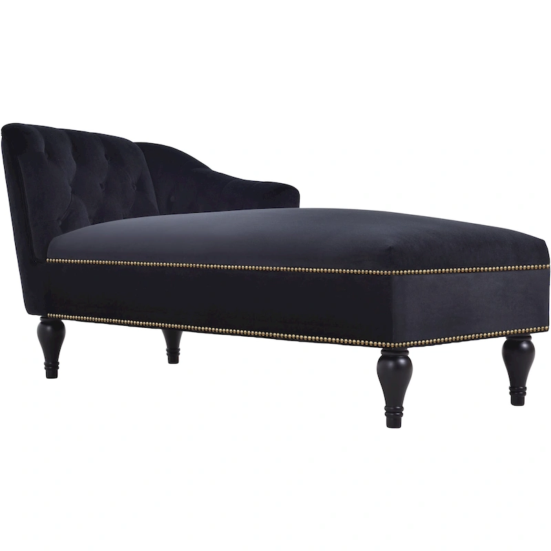 Button Tufted Velvet Chaise Lounge Chair