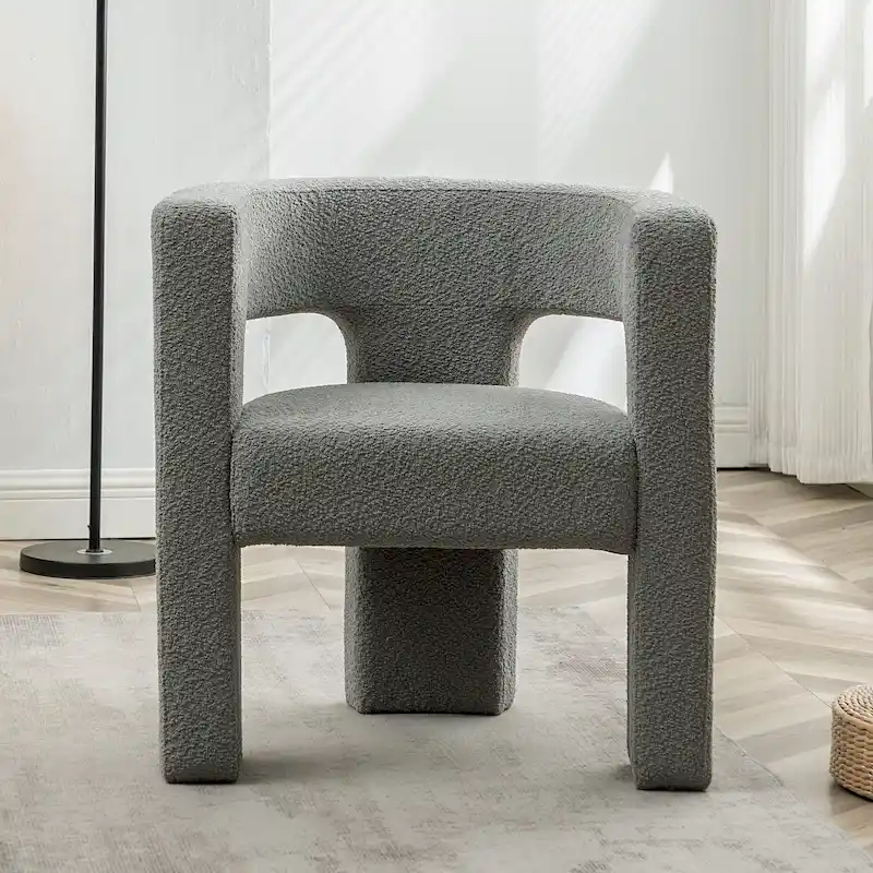 KINWELL 28 Wide Boucle Upholstered Square Armchair