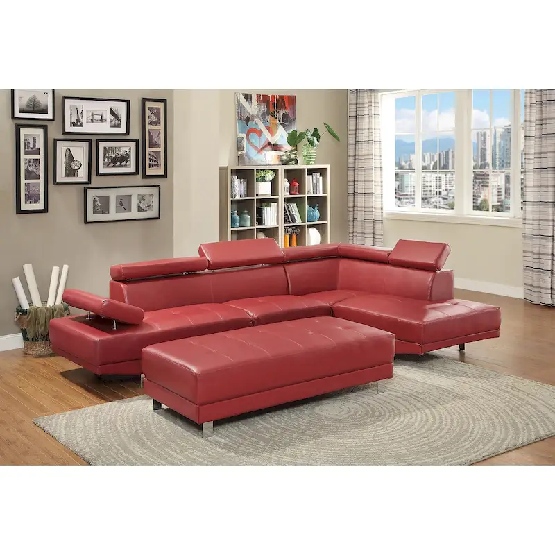 Riveredge 109 in. W 2-piece Faux Leather L Shape Sectional Sofa - 76L x 109W x 28H