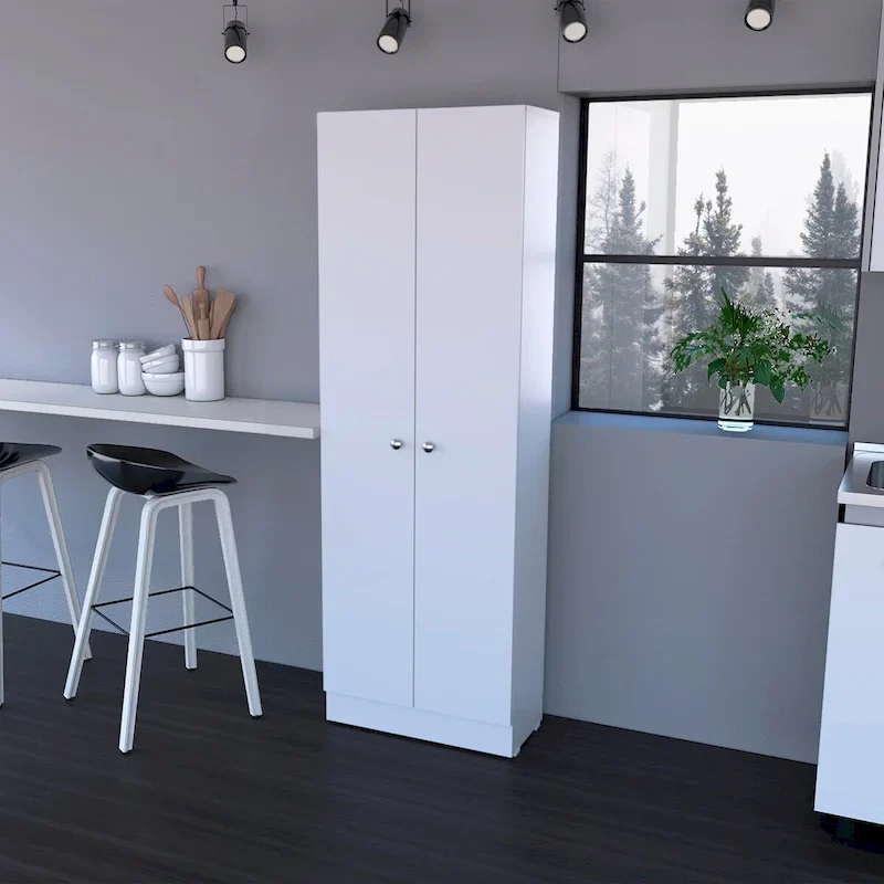 Rectangle 2-Door Storage Tall Cabinet - Light Grey