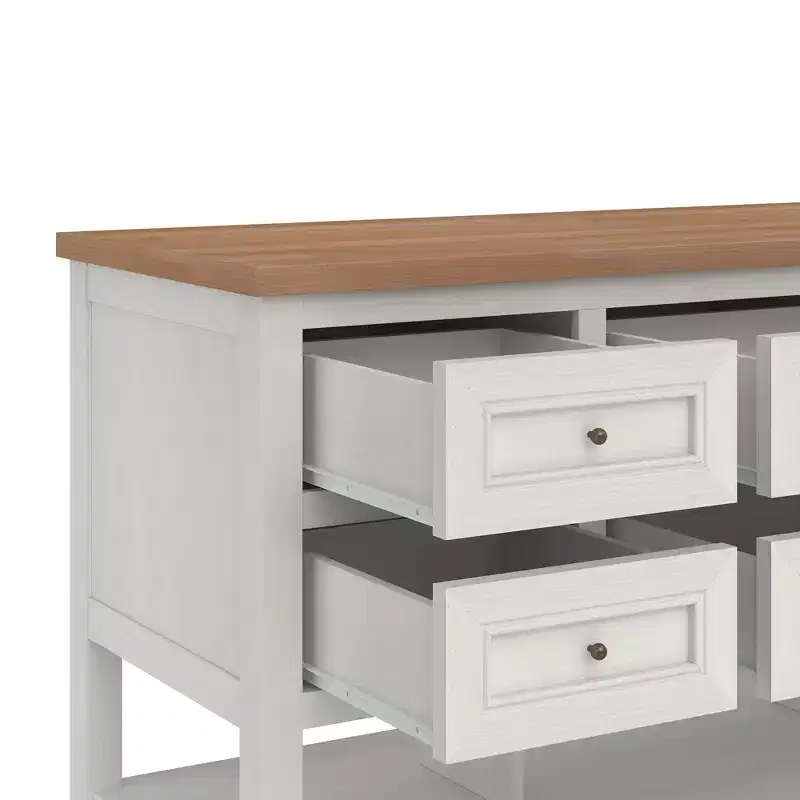 Walker Edison Free-Standing Kitchen Island with 6 Drawers