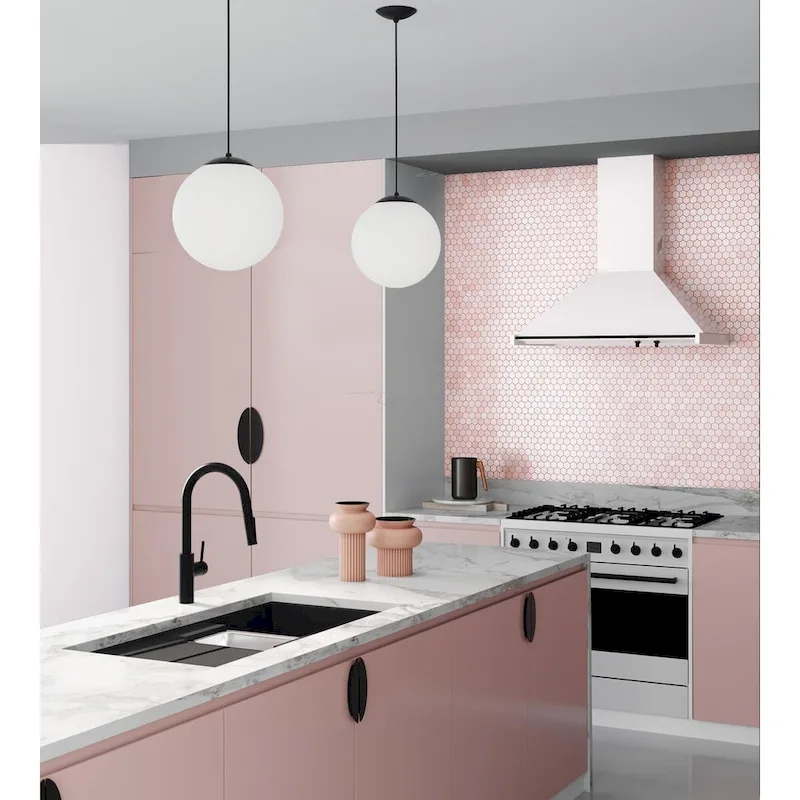 Atwell Collection Matte Black and Opal Glass Globe Large Hanging Pendant Light - 12 in x 12 in x 12.5 in