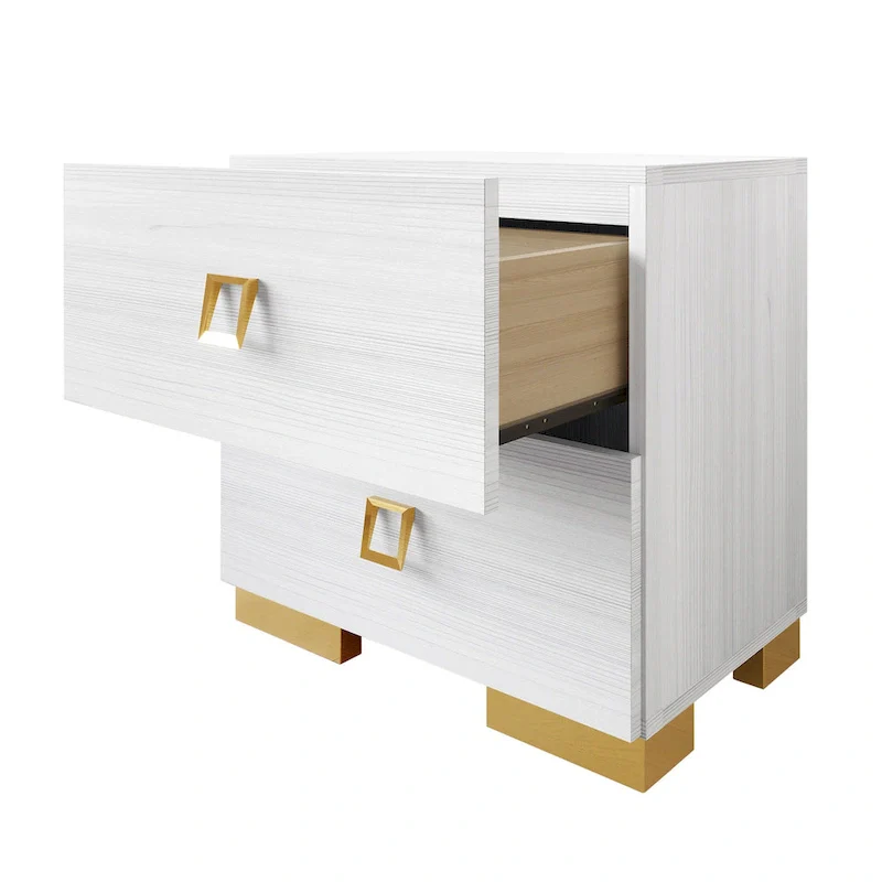 CraftPorch Modern Luxurious 2-Drawers Nightstand