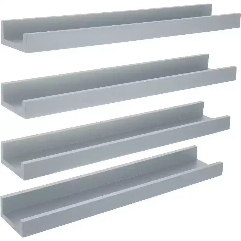 Cloud Gray Floating Wall Shelves, Set of 4