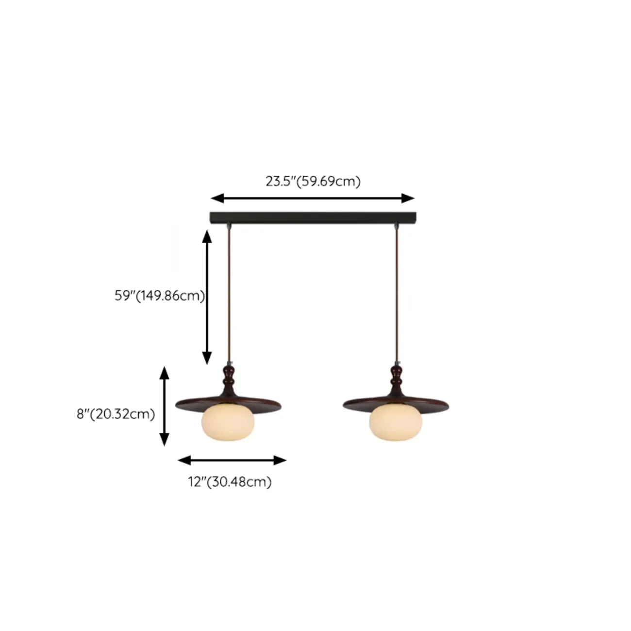 Modern Wood Disc Shape Adjustable Kitchen Island Pendant Light