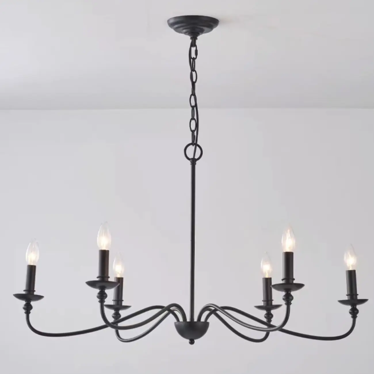 Simple Linear Gold Metal Candelabra Chandelier