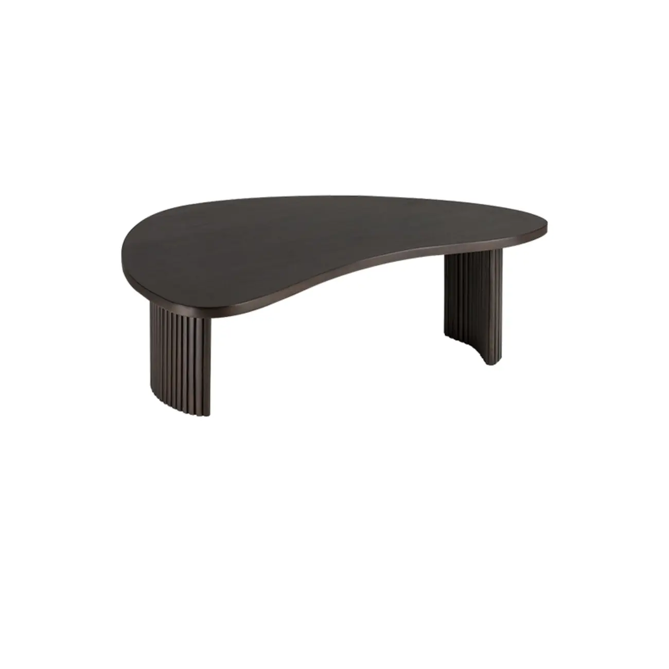 Contemporary Wooden Black Unique Shape Coffee Table