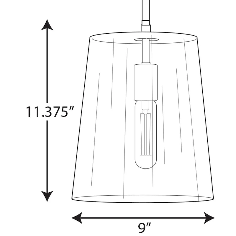 Clarion Collection One-Light Polished Nickel Clear Glass Coastal Pendant Light - 9 in x 9 in x 11.375 in