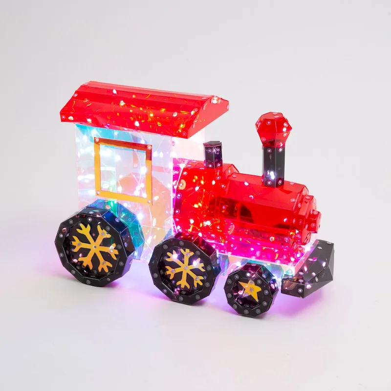 Spectacular 16 Inch Lighted Holographic Holiday Train