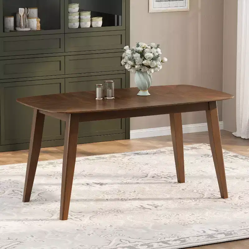 Christopher Knight Home Darien Mid-Century Rubber Wood Dining Table, Walnut