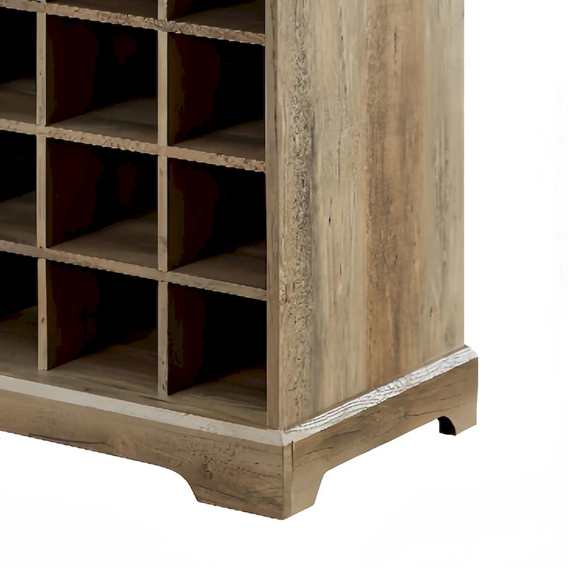 Classic Farmhouse Style Wooden Sideboard with Removable Wine Racks