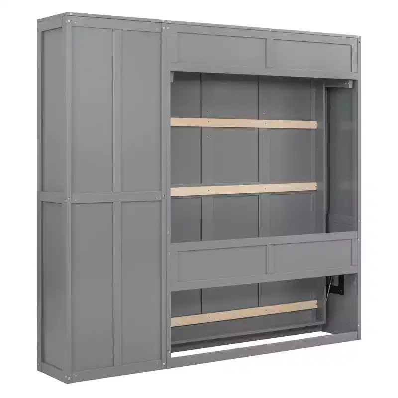 Whisen Murphy Bed Wall Bed with Shelves