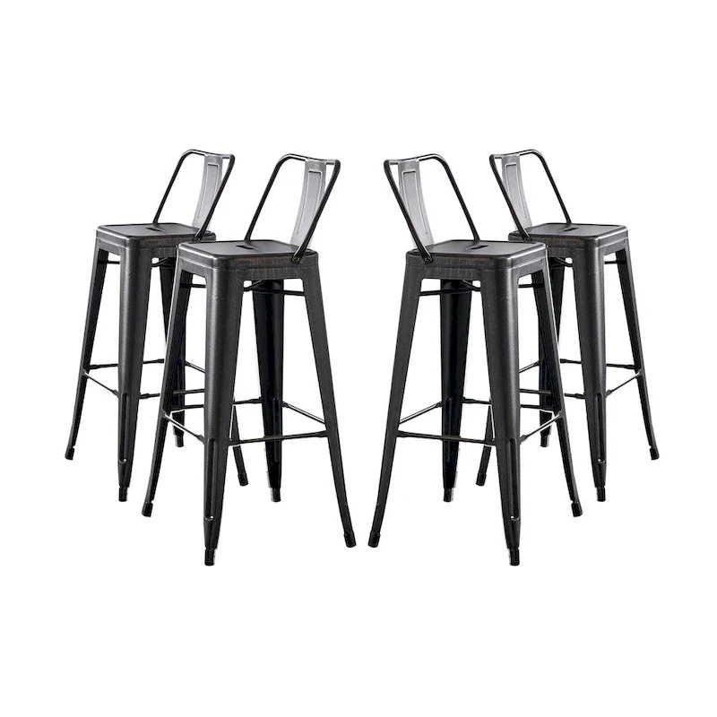 AC Pacific 30 Inch Metal Barstool Set of 2