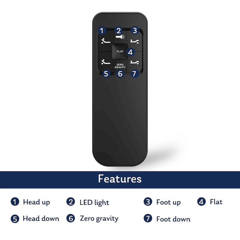 Adjustable Bed Frame, Head & Foot Incline, Wireless Remote Control, Zero Gravity Adjustable Bed Base