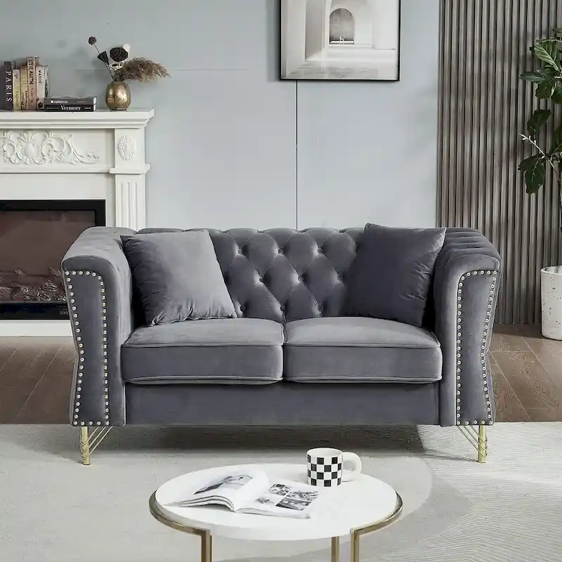 60.2 Chesterfield Velvet Sofa