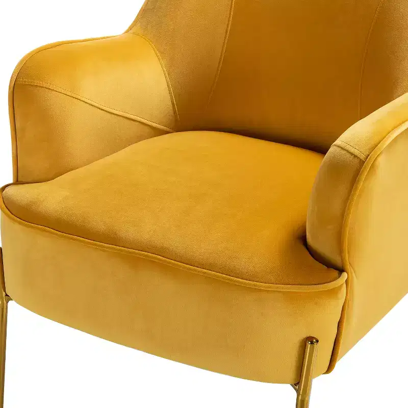 Odo Velvet Accent Comfy Living Room Arm Chair Upholstered Padded Seat Set of 2 | Karat Home