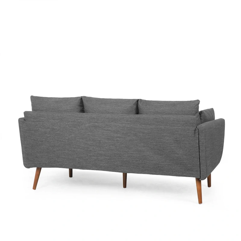 Modern 76.5  3-Seater Sofa with Birchwood Legs and Pillows