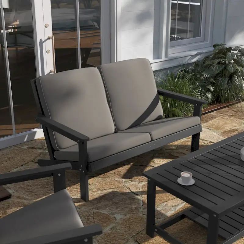 All-Weather Poly Resin Adirondack Loveseat & Cushions