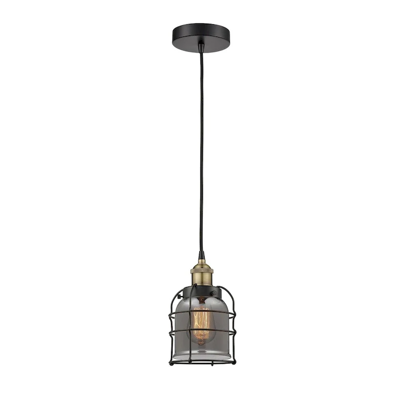 Innovations Lighting Bell Cage - 1 Light 6  Cord Hung Mini Pendant