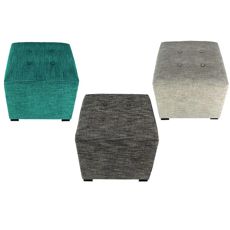 MJL Furniture Lucky Square Button Tufted Ottoman