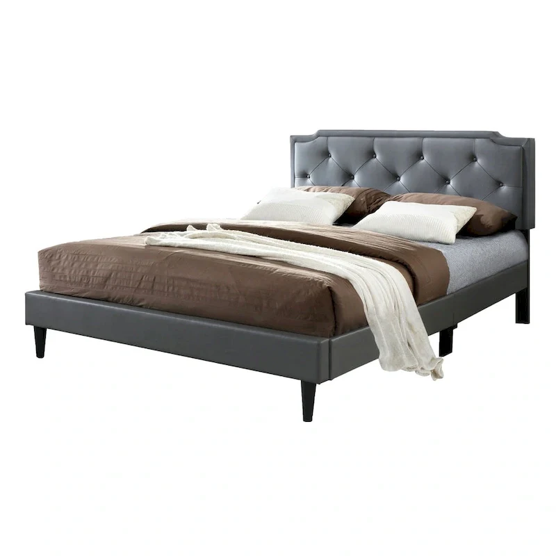 Deb Transitional Tufted Upholstered Panel Bed
