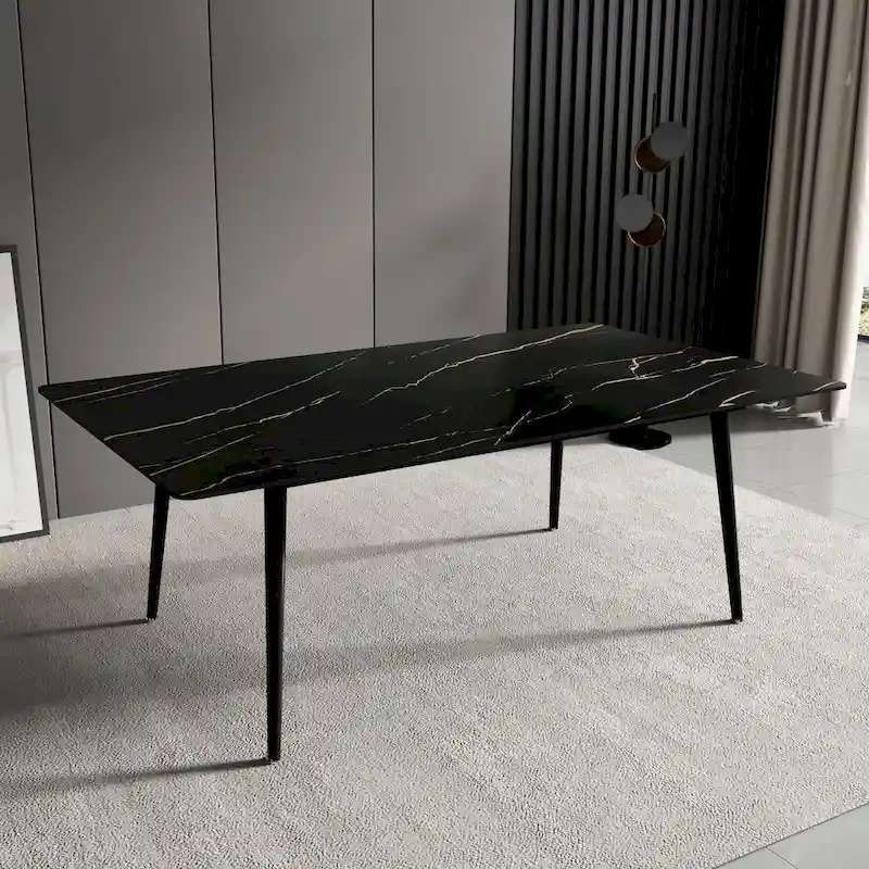 70.8 Rectangle Dining Table with Stone Top