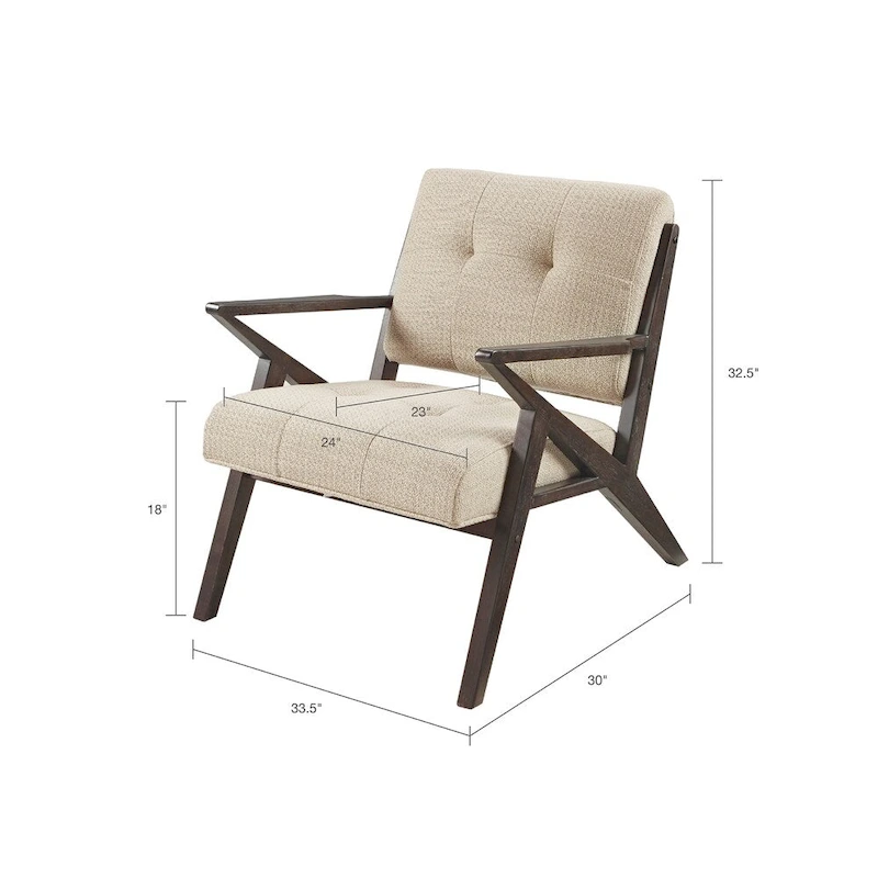 INK+IVY Rocket Upholstered Arm Chair with Angled Wood Frame