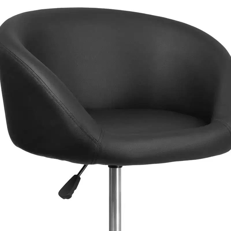 Merrick Lane Bucket Seat Bar and Dining Stool Modern Stool with 360 Swivel, Adjustable Height and Metal Footrest