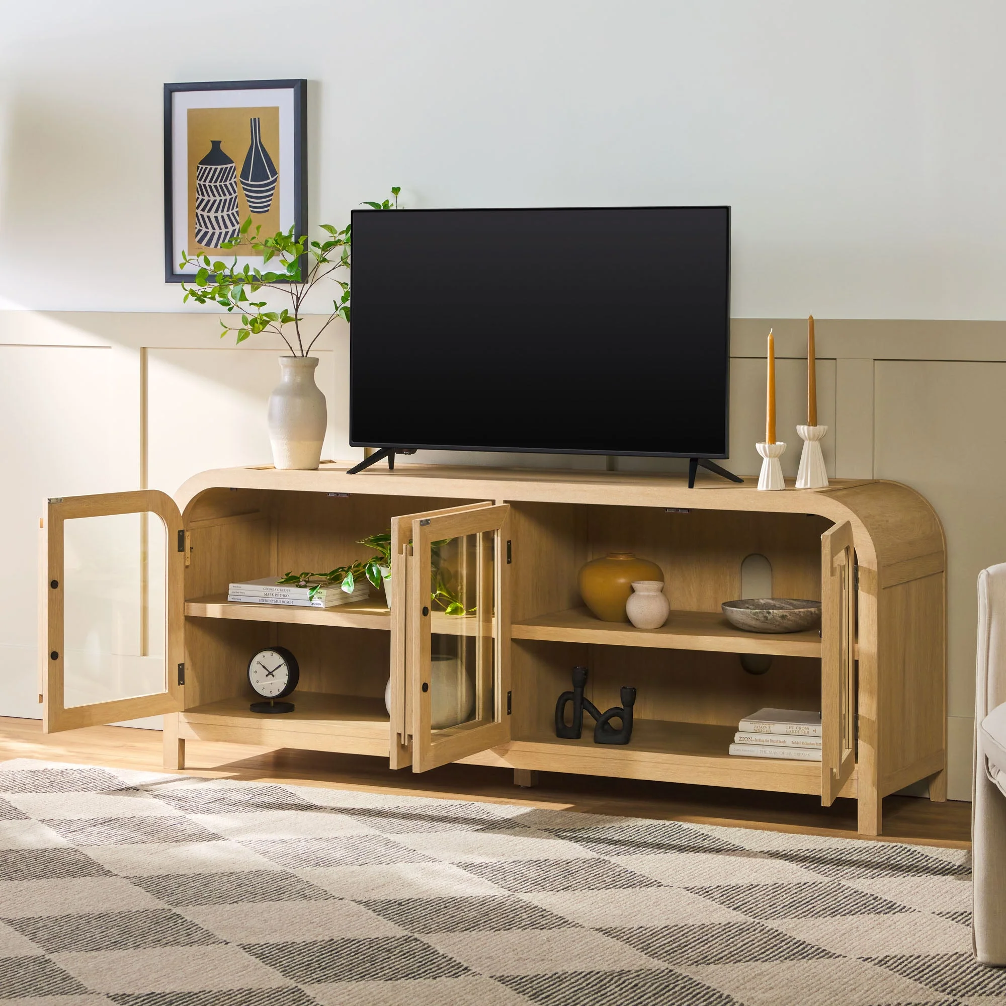 Chantelle Modern Curve Easy Assembly TV?Stand