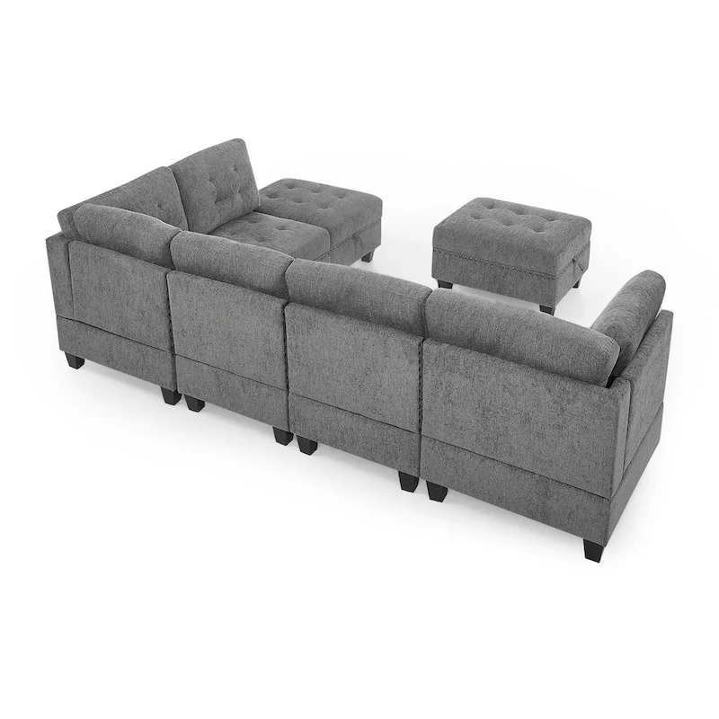 DIY Combination Modular Sectional Sofa, Gray