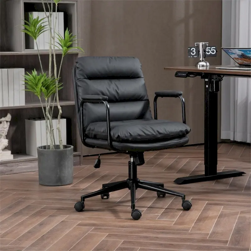 GEITIN Home Office Desk Task Swivel Chair with Padded Armrest