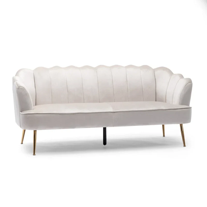 Reitz Glam Velvet Shell 3 Seater Sofa by Christopher Knight Home - 76.25 L x 29.25 W x 33.50 H