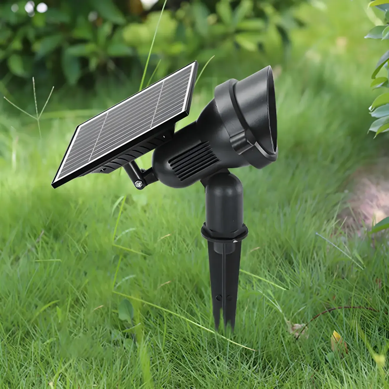 Modern Solar Black Adjustable Spike Landscape Lighting