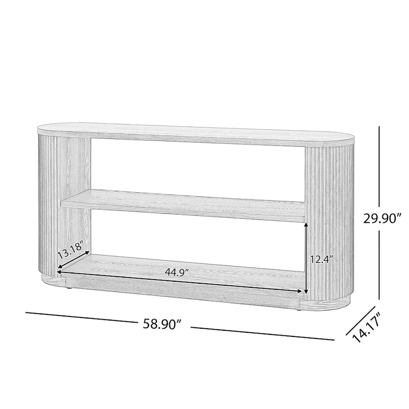 Modern Entryway Console Table - Slim Sofa Table with Open Shelf & Elegant Wood Grain, Multi-Functional Hallway Table