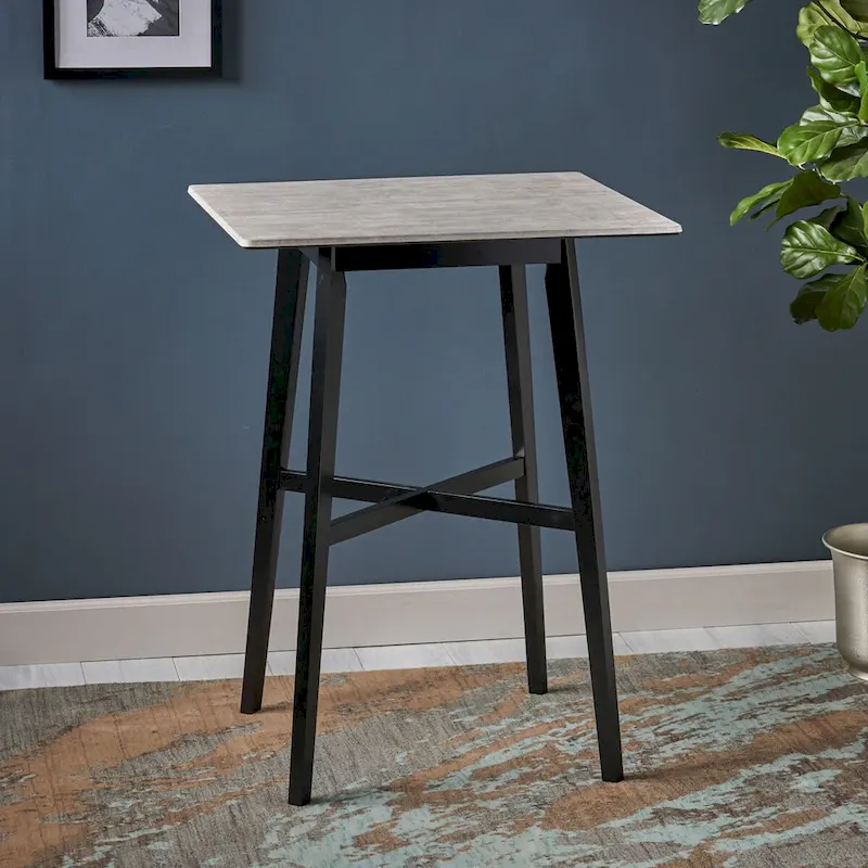 Modern Bar Height 42 Dining Table, Rubberwood Legs and Laminate Table Top