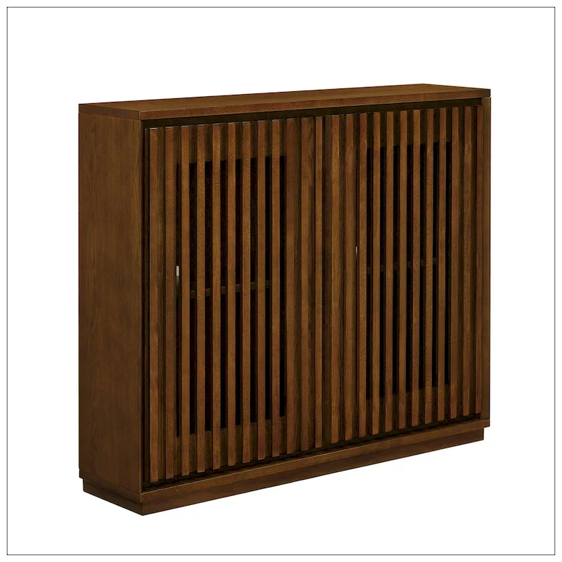 Mid Century Modern Fluted Hollowed Out Sideboard Cabinet