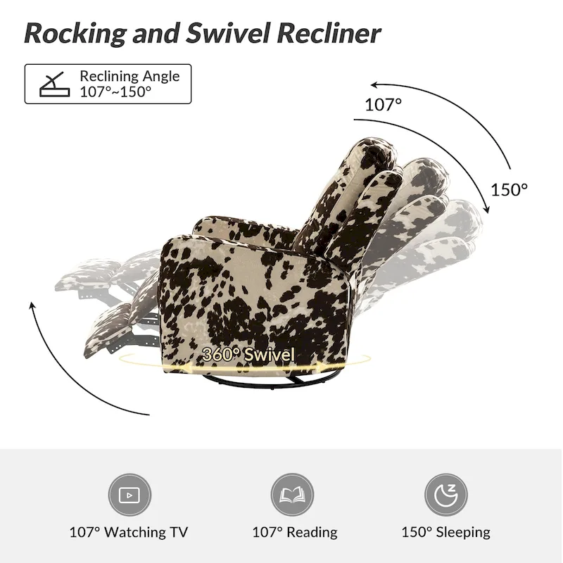 Manual Swivel Recliner with Tufted Back Set of 2