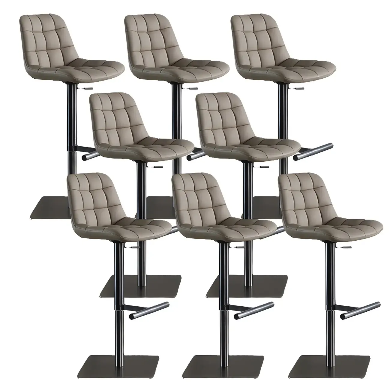 Modern Low Back Cushioned Swivel Adjustable Bar Stool