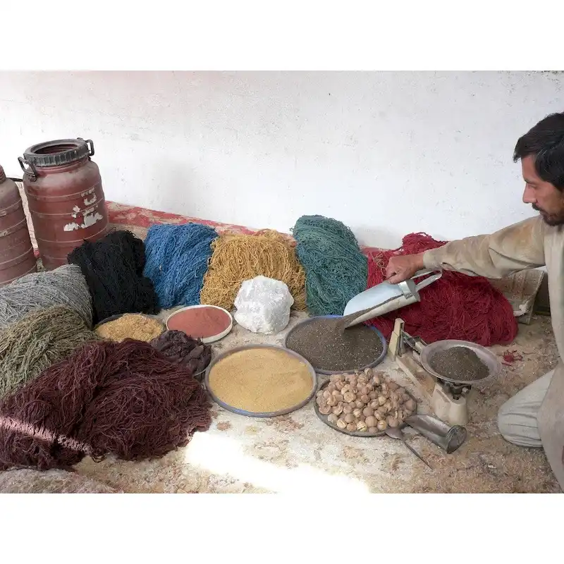Handmade Printed Cotton Wood Ottoman Footstool (India) - 16 x 16 x 6