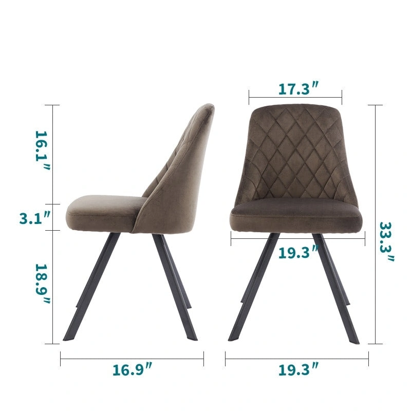 Kirk Mid-Century Modern Fabric Padded Diamond Stitch Pattern Dining Chairs by Furniture of America (set of 2)