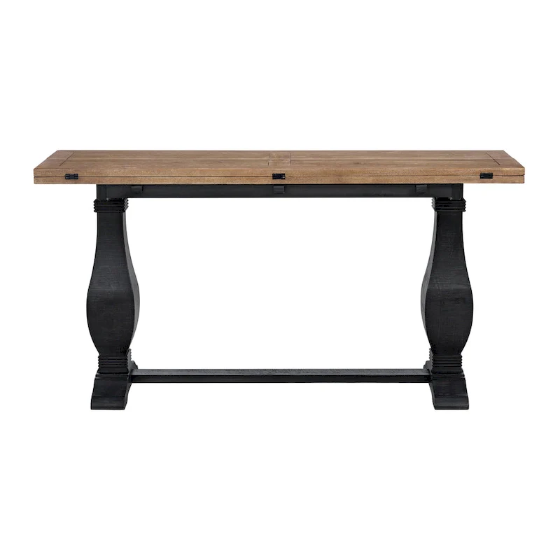 Napa 60 Solid Wood Pedestal Flip-top Sofa Console Table
