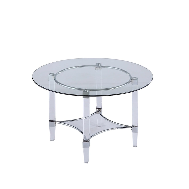Somette 8304 Round Glass and Acrylic 5-Piece Dining Set