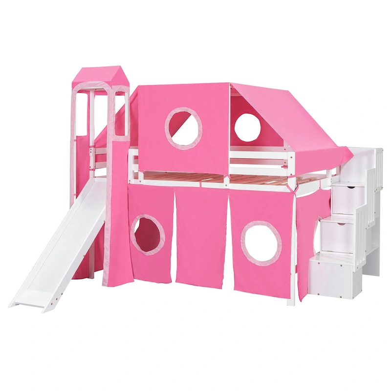 Loft Bed with Tent and Tower
