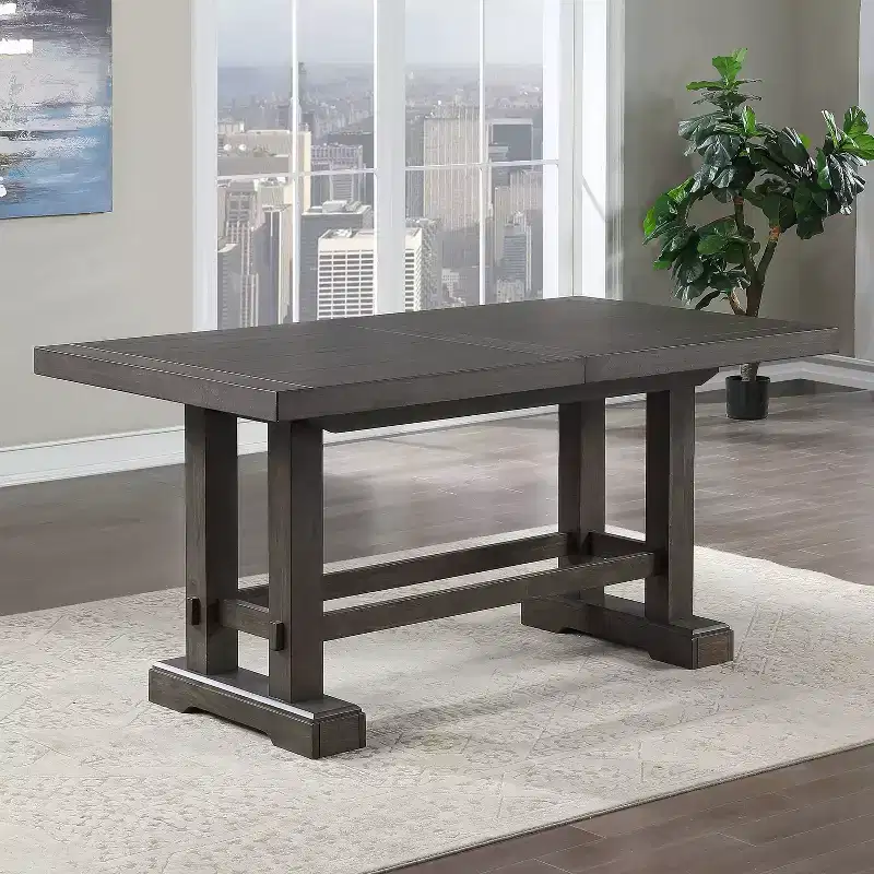9pc Napa Counter Height Dining Set Dusky Cedar - Steve Silver Co.: Farmhouse Style, Twin Pedestal, Upholstered Chairs