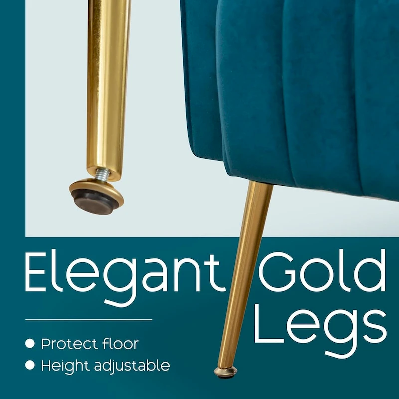 HOMYKA Accent Chair Upholstered Velvet Wingback Armchair with Pillows